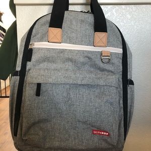 Skip hop grey and tan diaper bag